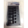 6 Gang Aluminum LED Rocker Switch Panel& Circuit Breakers Boat/Marine/RV Lb6z
